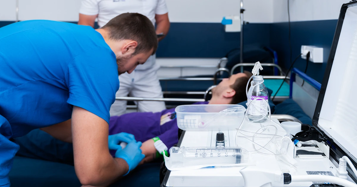 Vorbereitung des Patienten für die Ozontherapie in der MedTiM Klinik